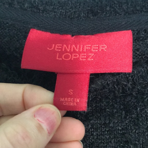 Jennifer Lopez cropped black fuzzy sweater, size small - Picture 3 of 7